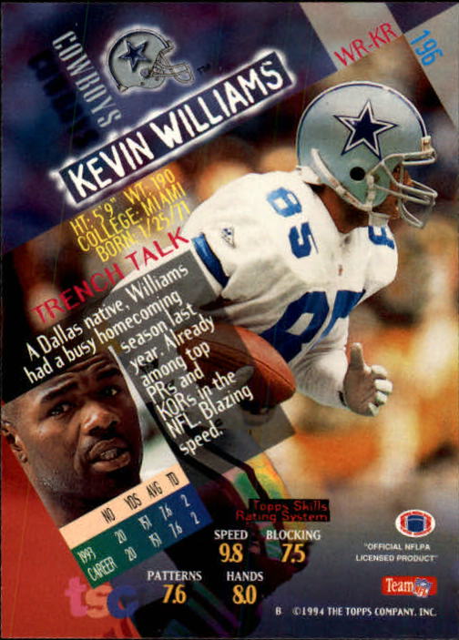 1994 Stadium Club Football "Main Set" Cards #1 to #250 Rookies and Veterans - Picture 389 of 497