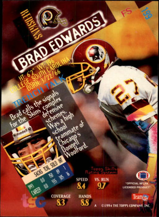 1994 Stadium Club Football "Main Set" Cards #1 to #250 Rookies and Veterans - Picture 395 of 497