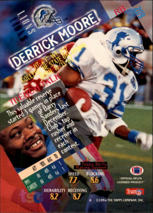 1994 Stadium Club Football "Main Set" Cards #1 to #250 Rookies and Veterans - Picture 415 of 497