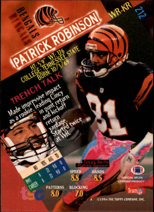 1994 Stadium Club Football "Main Set" Cards #1 to #250 Rookies and Veterans - Picture 421 of 497