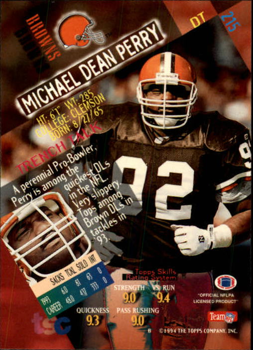 1994 Stadium Club Football "Main Set" Cards #1 to #250 Rookies and Veterans - Picture 427 of 497