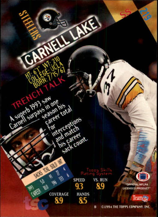 1994 Stadium Club Football "Main Set" Cards #1 to #250 Rookies and Veterans - Picture 435 of 497