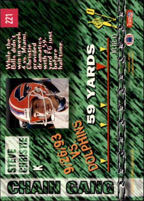 1994 Stadium Club Football "Main Set" Cards #1 to #250 Rookies and Veterans - Picture 439 of 497