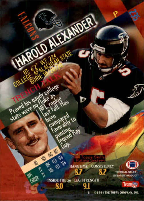 1994 Stadium Club Football "Main Set" Cards #1 to #250 Rookies and Veterans - Picture 467 of 497