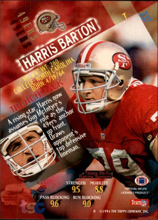 1994 Stadium Club Football "Main Set" Cards #1 to #250 Rookies and Veterans - Picture 471 of 497