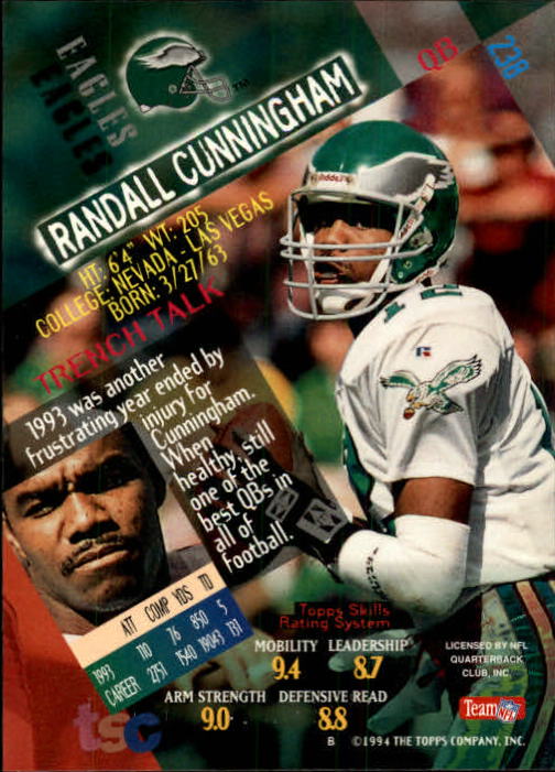 1994 Stadium Club Football "Main Set" Cards #1 to #250 Rookies and Veterans - Picture 473 of 497