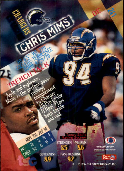 1994 Stadium Club Football "Main Set" Cards #1 to #250 Rookies and Veterans - Picture 479 of 497