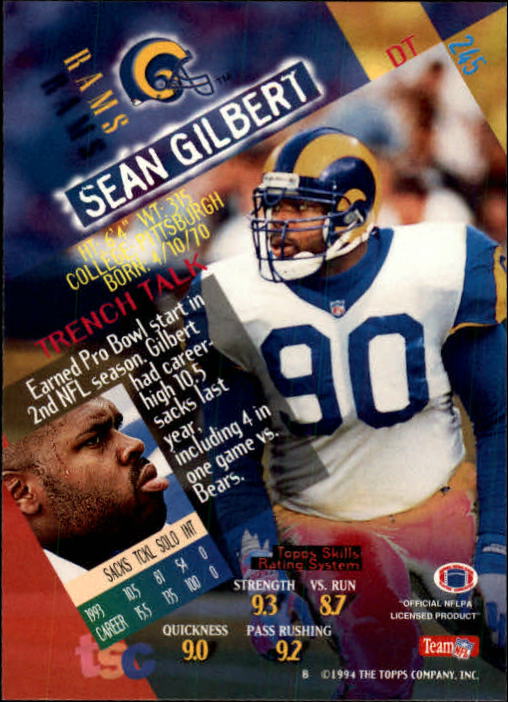 1994 Stadium Club Football "Main Set" Cards #1 to #250 Rookies and Veterans - Picture 487 of 497