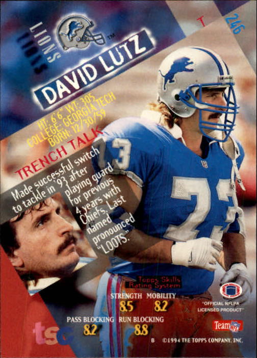1994 Stadium Club Football "Main Set" Cards #1 to #250 Rookies and Veterans - Picture 489 of 497