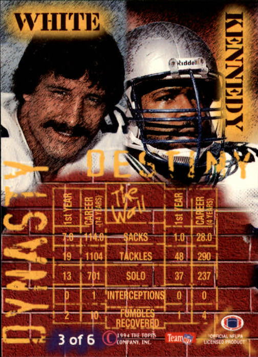 Tarjetas de inserción de ""Dinastía y destino"" del Stadium Club de fútbol americano 1994 - Imagen 7 de 13
