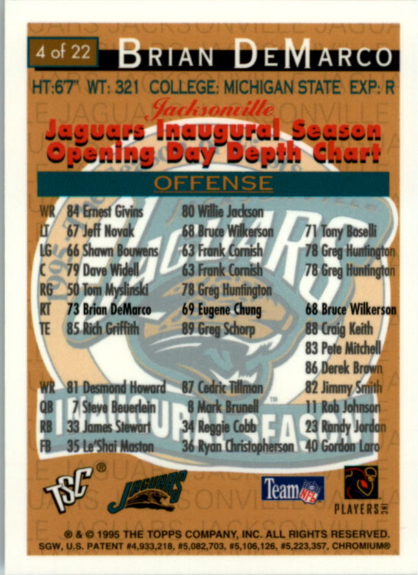 1994 Stadium Club Football Jacksonville Jaguars Expansion Team Redemption Cards - Picture 9 of 45