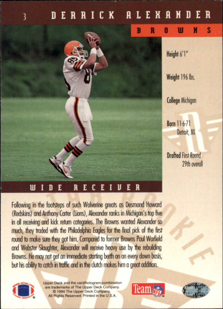 1994 Upper Deck Football "Main Set" Cards #1 to #200 Rookies and Veterans - Picture 7 of 402