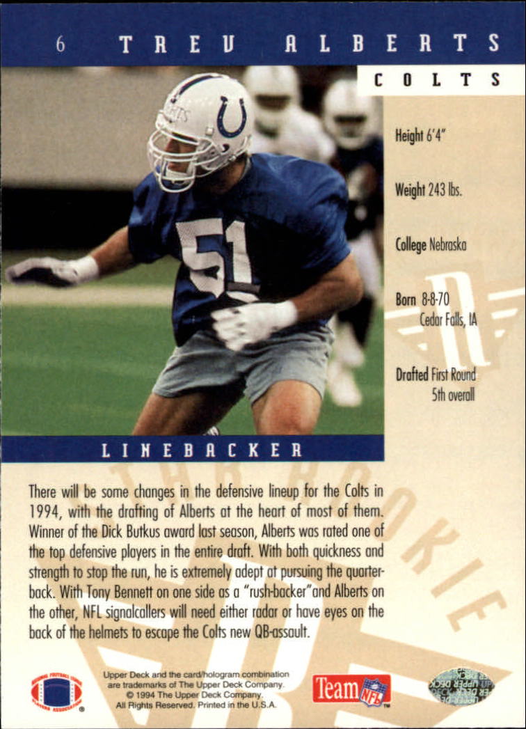1994 Upper Deck Football "Main Set" Cards #1 to #200 Rookies and Veterans - Picture 13 of 402