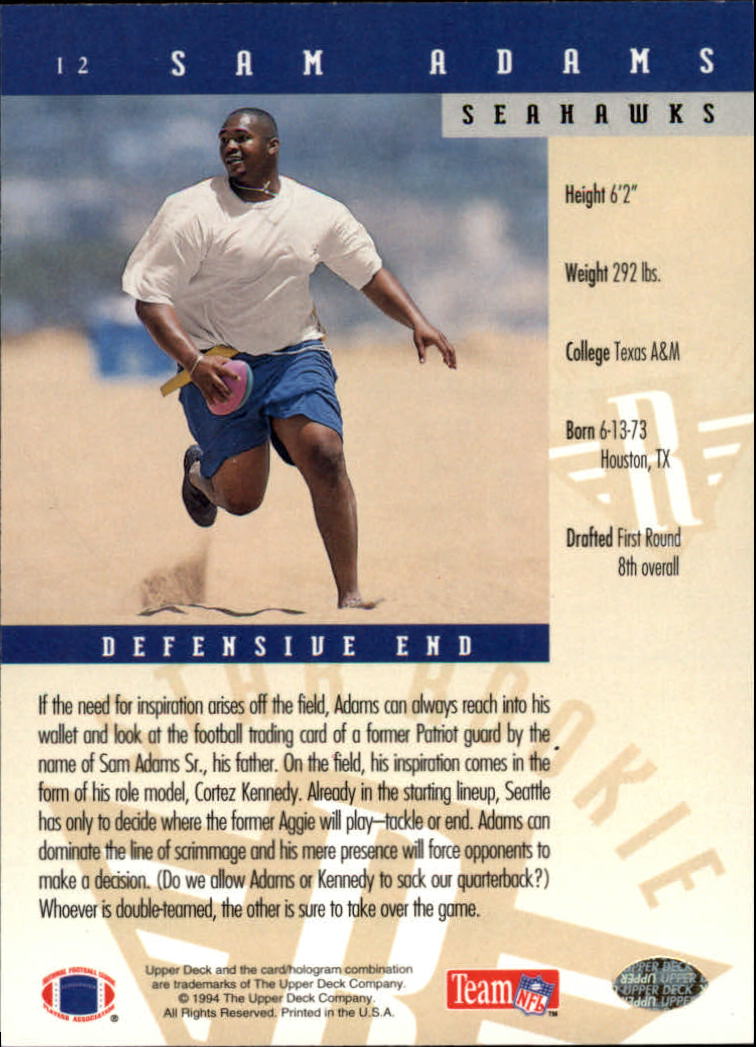 1994 Upper Deck Football "Main Set" Cards #1 to #200 Rookies and Veterans - Picture 25 of 402