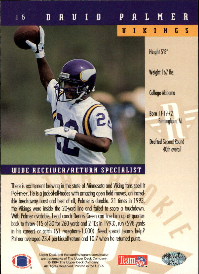 1994 Upper Deck Football "Main Set" Cards #1 to #200 Rookies and Veterans - Picture 33 of 402