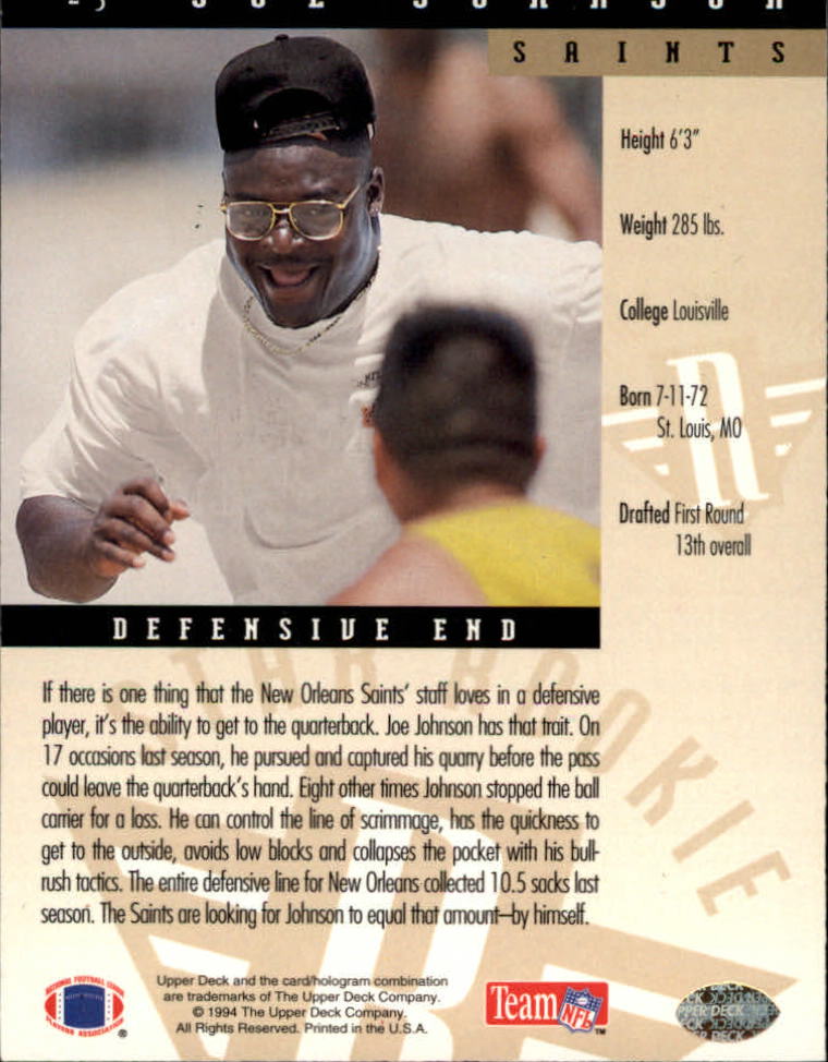 1994 Upper Deck Football "Main Set" Cards #1 to #200 Rookies and Veterans - Picture 47 of 402