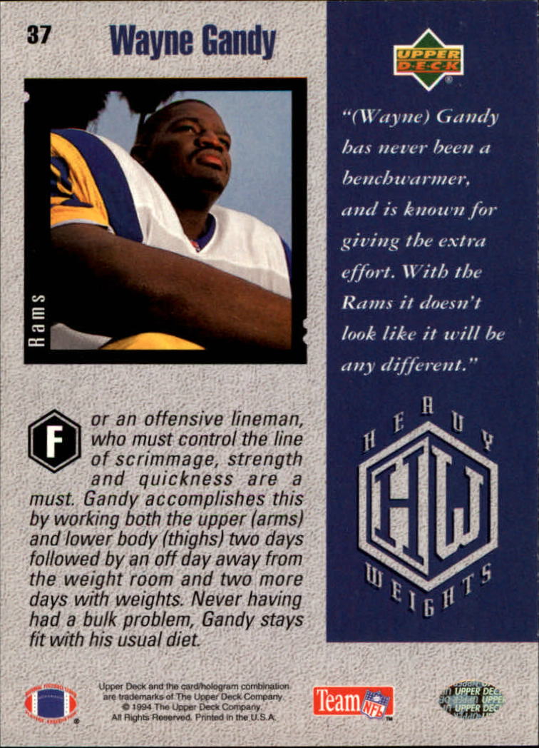 1994 Upper Deck Football "Main Set" Cards #1 to #200 Rookies and Veterans - Picture 75 of 402