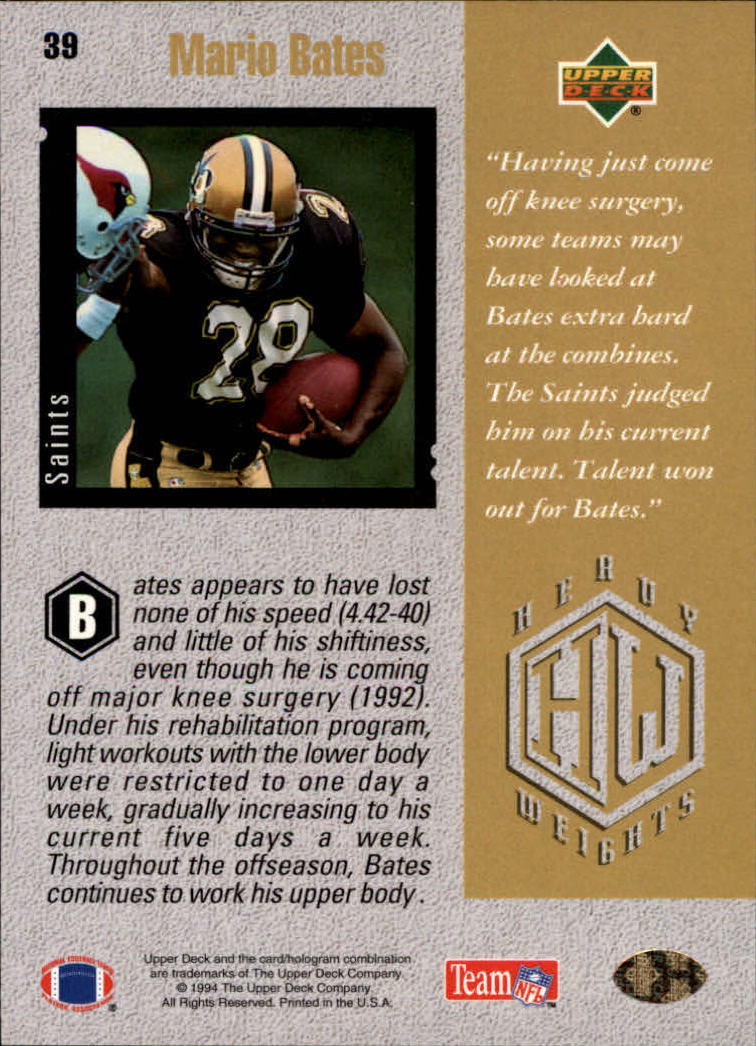1994 Upper Deck Football "Main Set" Cards #1 to #200 Rookies and Veterans - Picture 79 of 402
