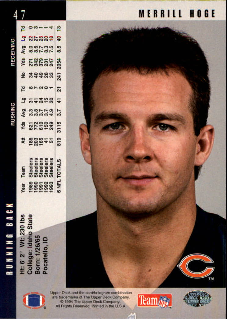 1994 Upper Deck Football "Main Set" Cards #1 to #200 Rookies and Veterans - Picture 95 of 402
