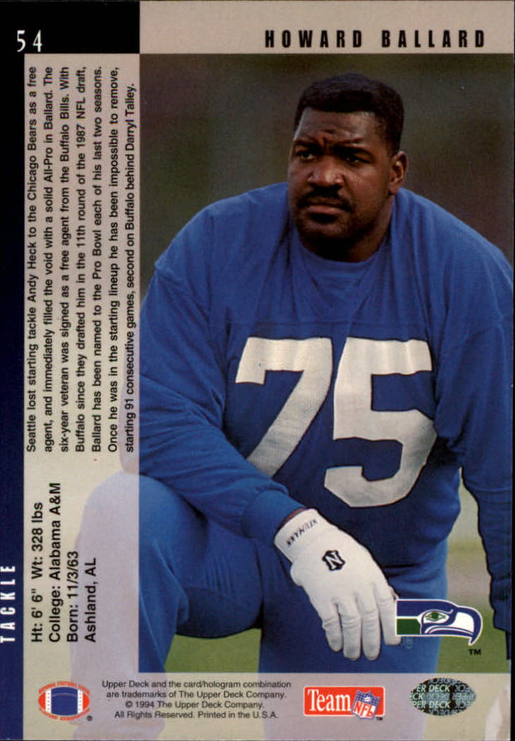 1994 Upper Deck Football "Main Set" Cards #1 to #200 Rookies and Veterans - Picture 109 of 402