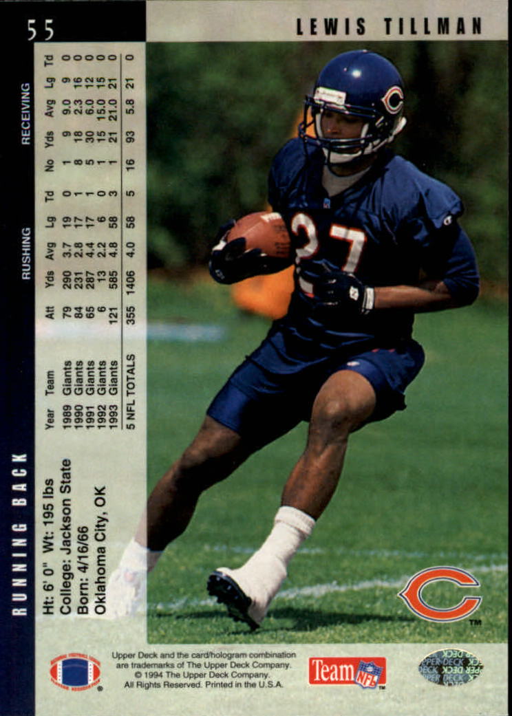 1994 Upper Deck Football "Main Set" Cards #1 to #200 Rookies and Veterans - Picture 111 of 402