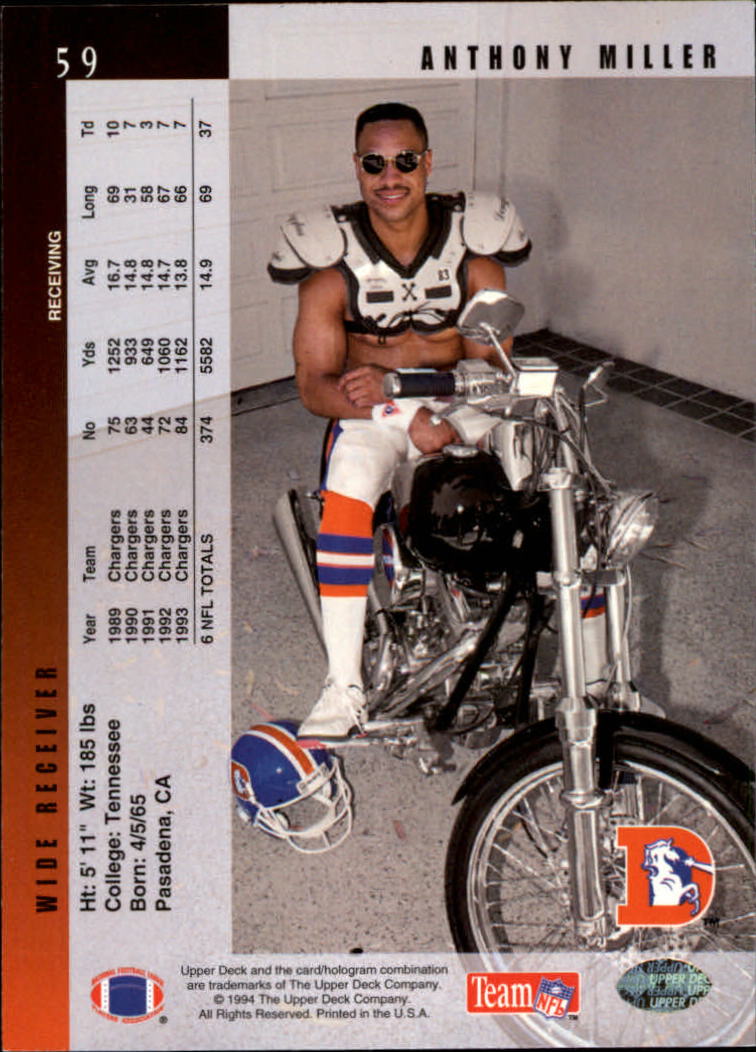 1994 Upper Deck Football "Main Set" Cards #1 to #200 Rookies and Veterans - Picture 119 of 402