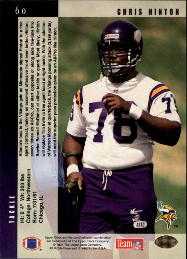 1994 Upper Deck Football "Main Set" Cards #1 to #200 Rookies and Veterans - Picture 121 of 402