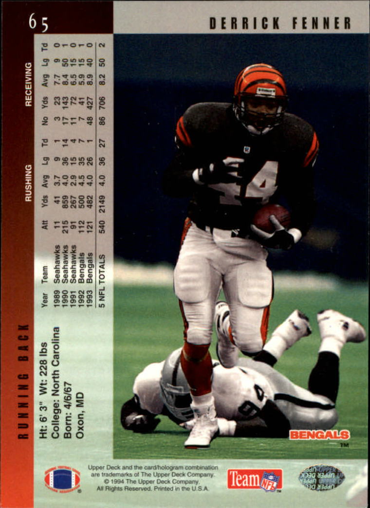 1994 Upper Deck Football "Main Set" Cards #1 to #200 Rookies and Veterans - Picture 131 of 402