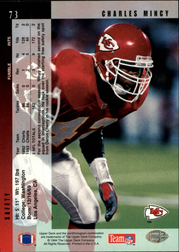 1994 Upper Deck Football "Main Set" Cards #1 to #200 Rookies and Veterans - Picture 147 of 402