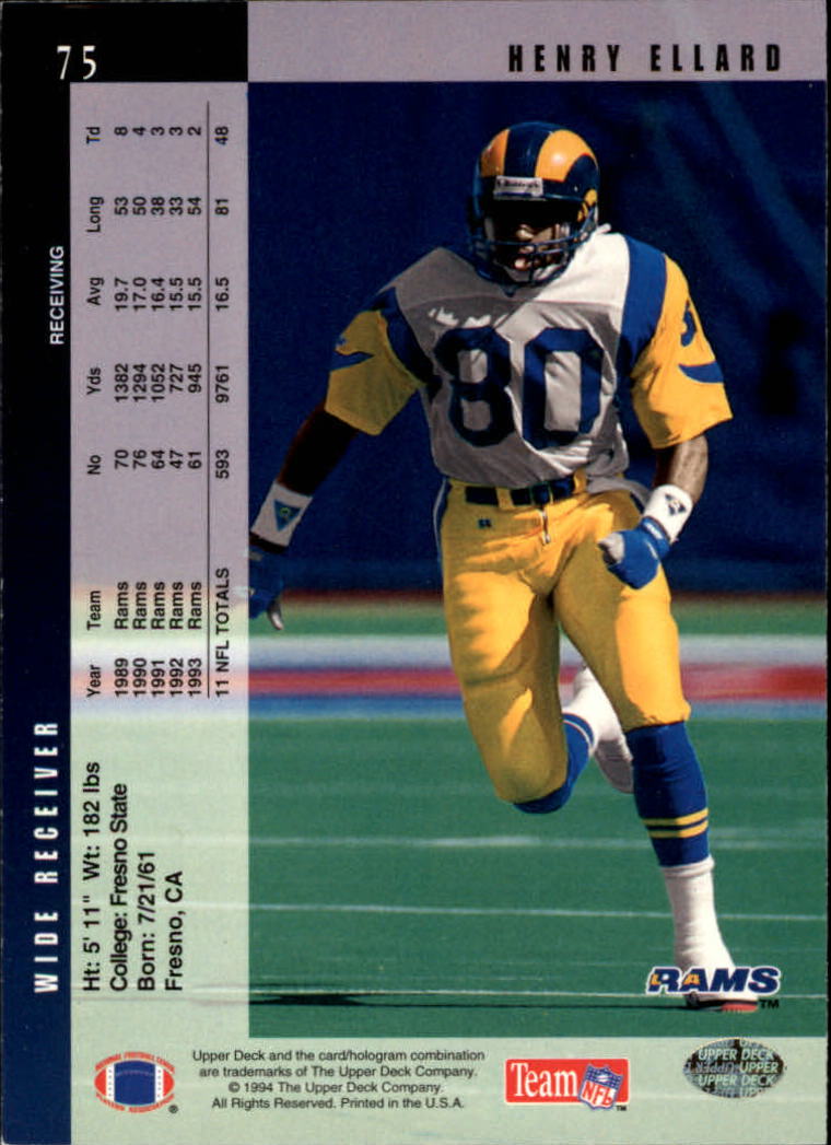 1994 Upper Deck Football "Main Set" Cards #1 to #200 Rookies and Veterans - Picture 151 of 402