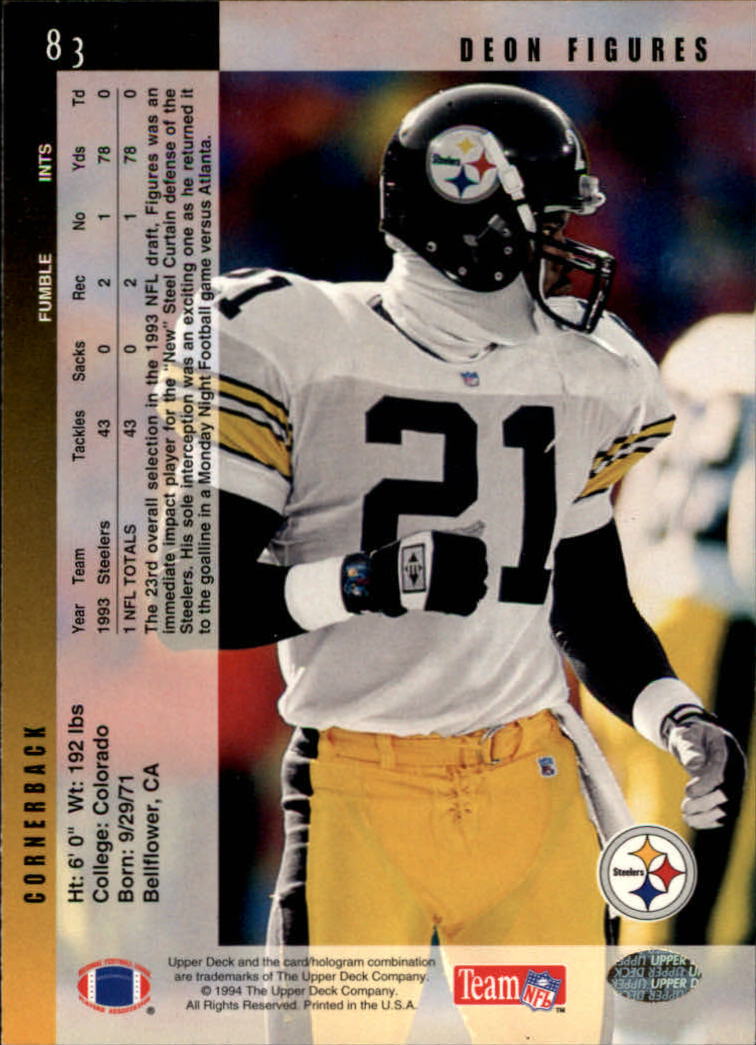 1994 Upper Deck Football "Main Set" Cards #1 to #200 Rookies and Veterans - Picture 167 of 402
