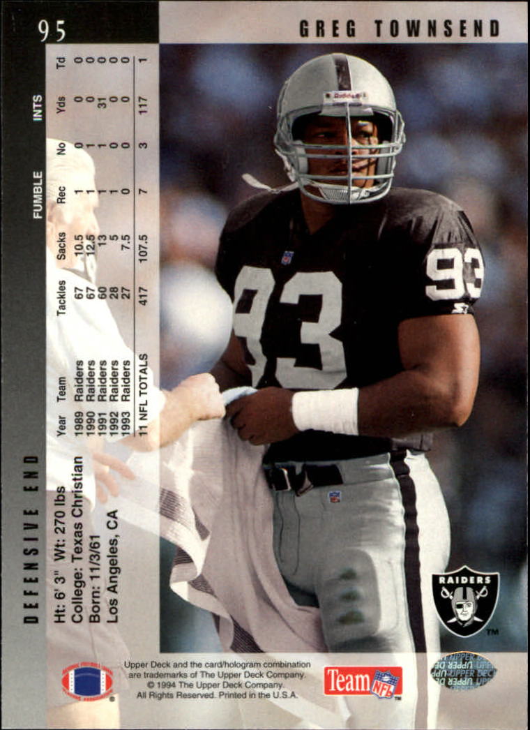 1994 Upper Deck Football "Main Set" Cards #1 to #200 Rookies and Veterans - Picture 191 of 402