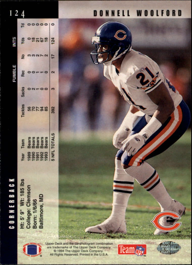 1994 Upper Deck Football "Main Set" Cards #1 to #200 Rookies and Veterans - Picture 249 of 402