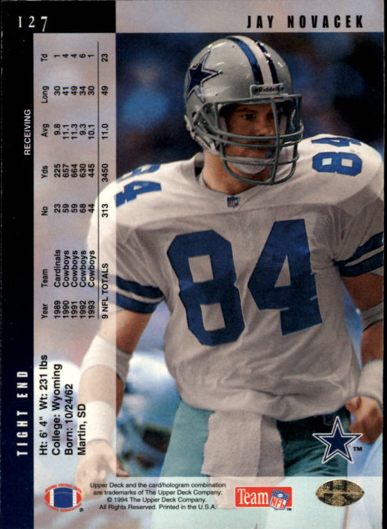1994 Upper Deck Football "Main Set" Cards #1 to #200 Rookies and Veterans - Picture 255 of 402