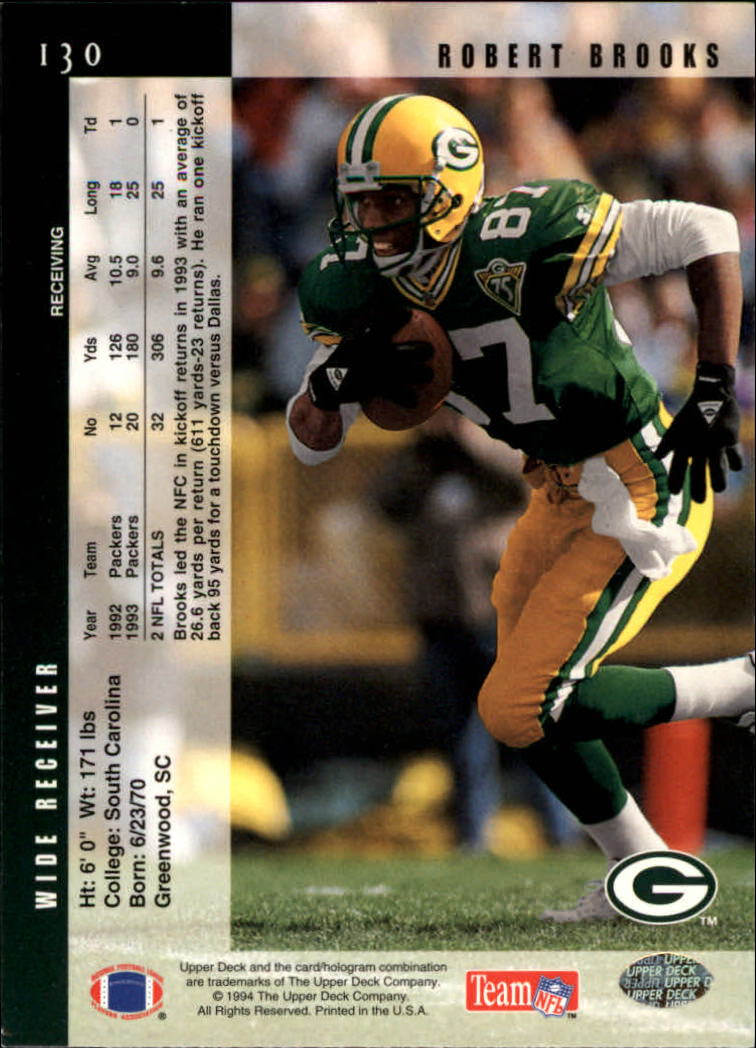 1994 Upper Deck Football "Main Set" Cards #1 to #200 Rookies and Veterans - Picture 261 of 402