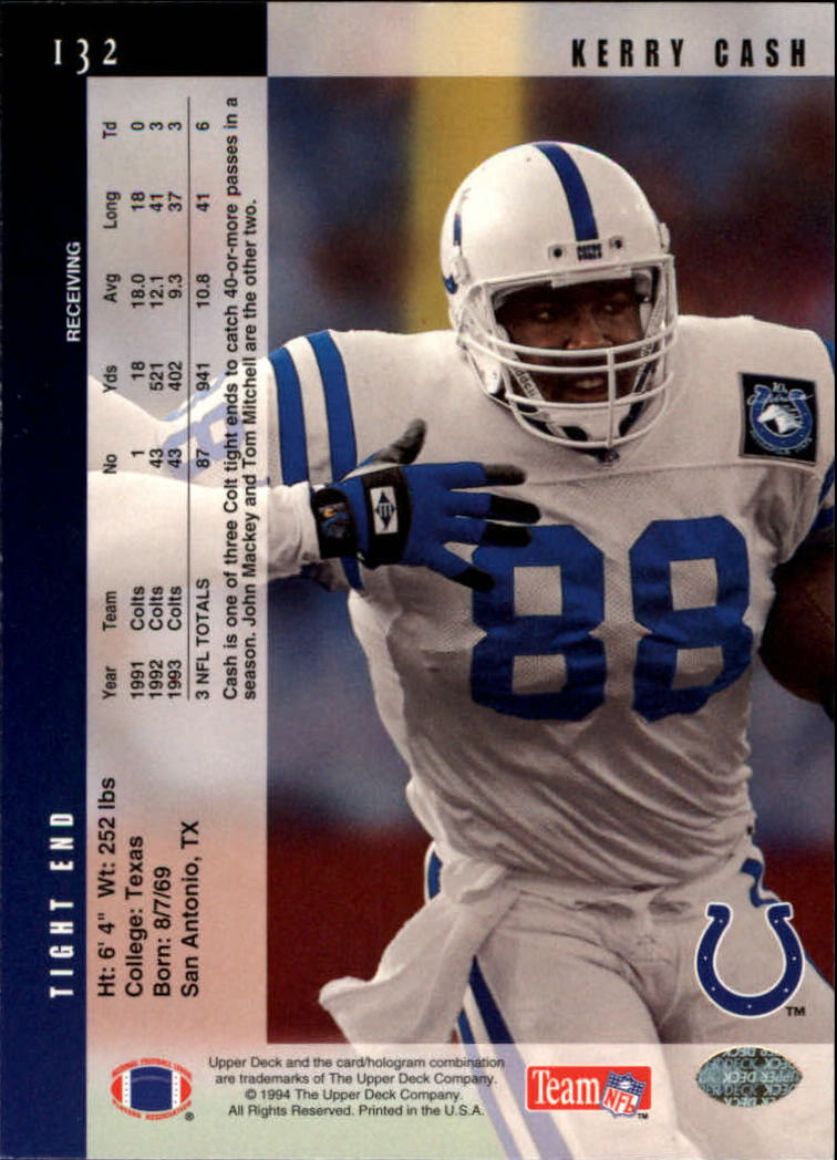 1994 Upper Deck Football "Main Set" Cards #1 to #200 Rookies and Veterans - Picture 265 of 402