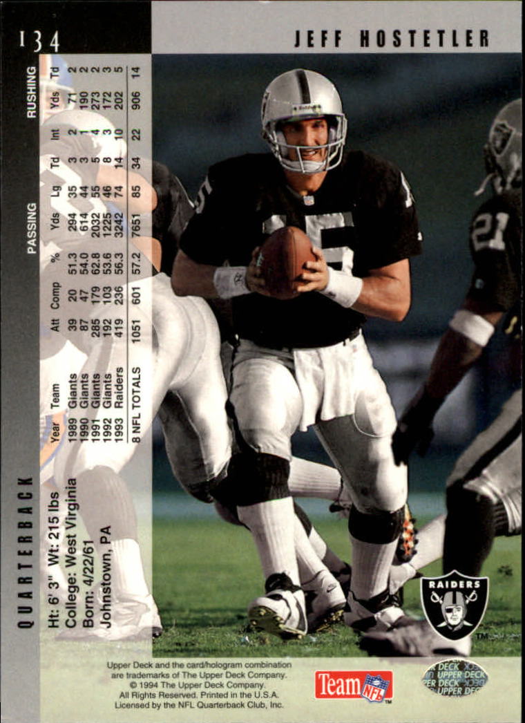 1994 Upper Deck Football "Main Set" Cards #1 to #200 Rookies and Veterans - Picture 269 of 402