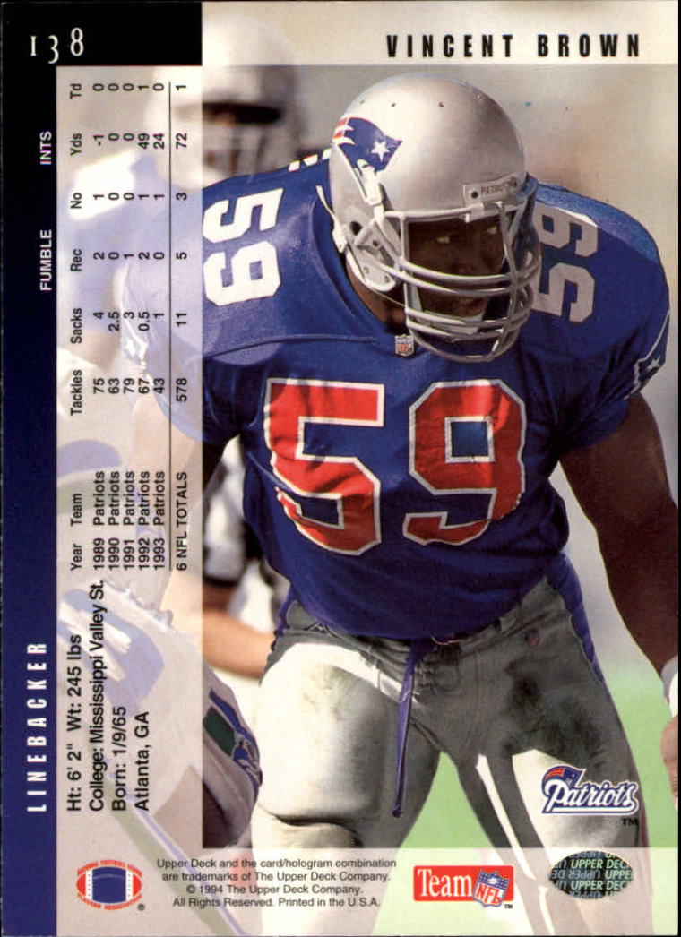1994 Upper Deck Football "Main Set" Cards #1 to #200 Rookies and Veterans - Picture 277 of 402