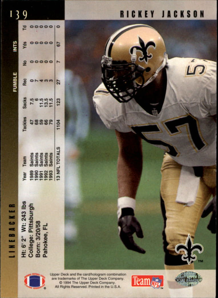 1994 Upper Deck Football "Main Set" Cards #1 to #200 Rookies and Veterans - Picture 279 of 402