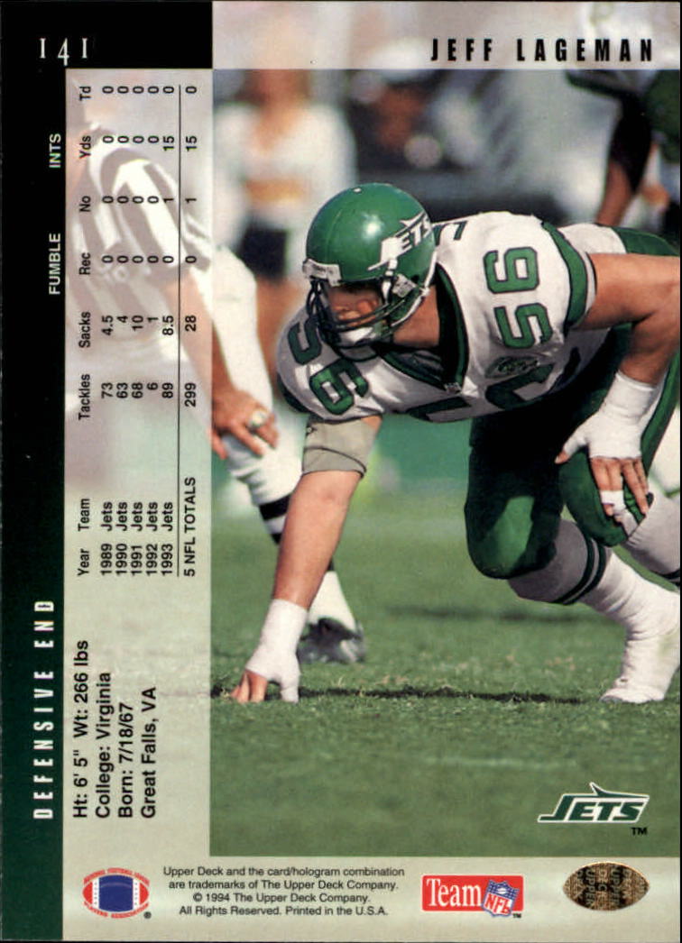 1994 Upper Deck Football "Main Set" Cards #1 to #200 Rookies and Veterans - Picture 283 of 402