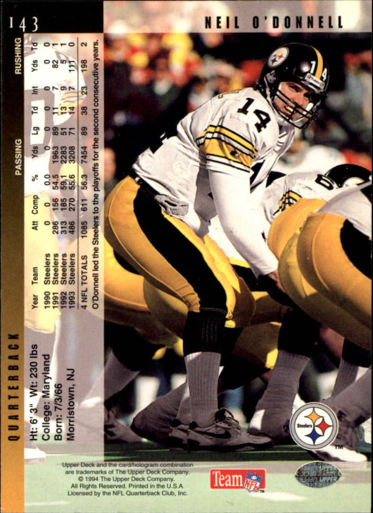 1994 Upper Deck Football "Main Set" Cards #1 to #200 Rookies and Veterans - Picture 287 of 402