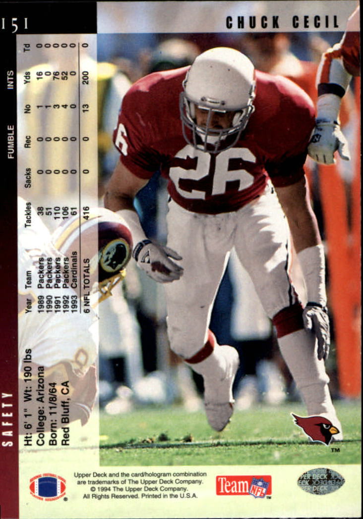 1994 Upper Deck Football "Main Set" Cards #1 to #200 Rookies and Veterans - Picture 303 of 402