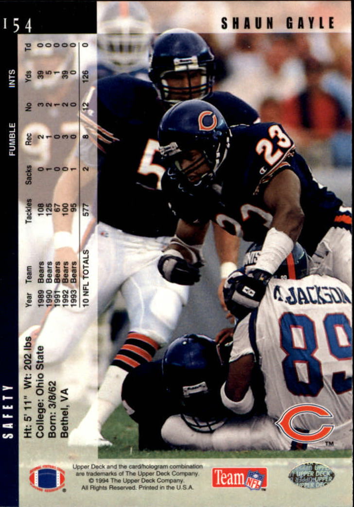 1994 Upper Deck Football "Main Set" Cards #1 to #200 Rookies and Veterans - Picture 309 of 402