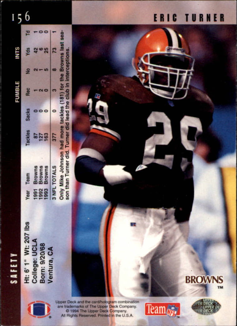 1994 Upper Deck Football "Main Set" Cards #1 to #200 Rookies and Veterans - Picture 313 of 402