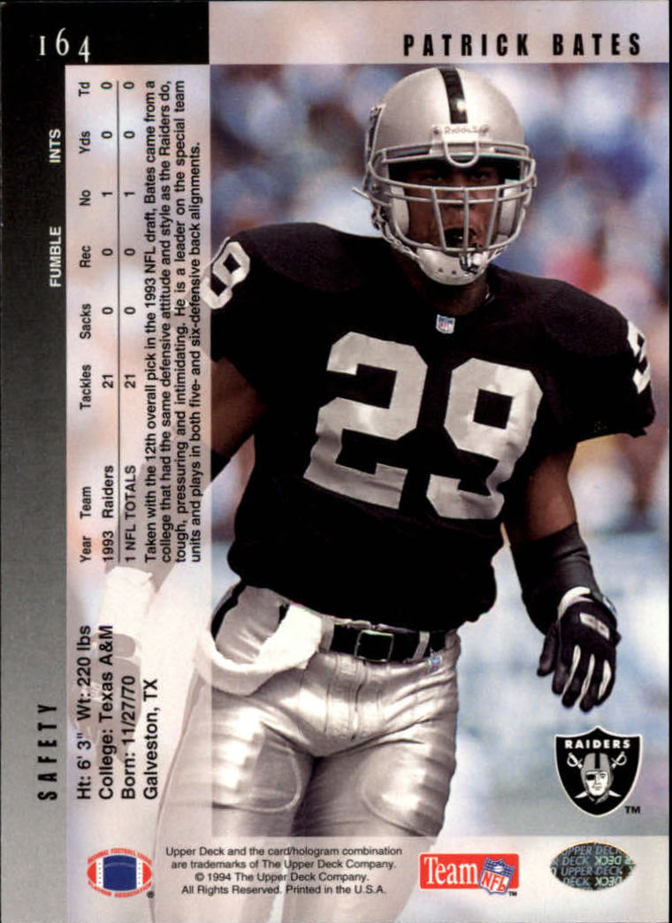 1994 Upper Deck Football "Main Set" Cards #1 to #200 Rookies and Veterans - Picture 330 of 402