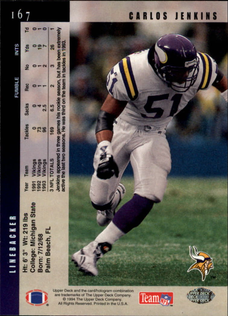 1994 Upper Deck Football "Main Set" Cards #1 to #200 Rookies and Veterans - Picture 336 of 402