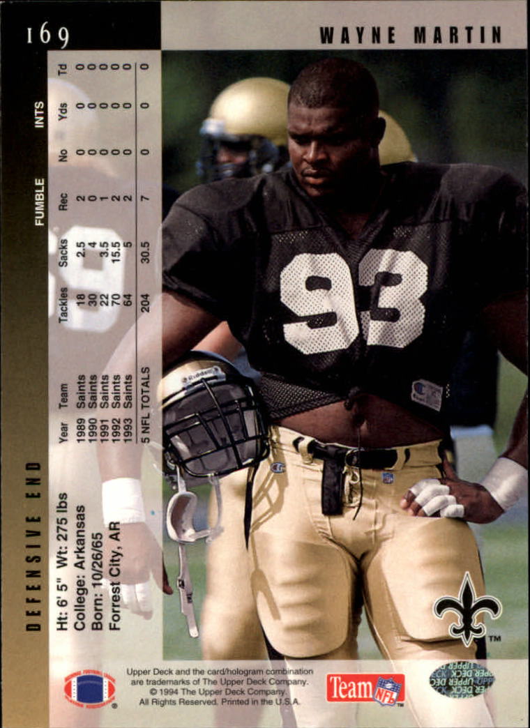1994 Upper Deck Football "Main Set" Cards #1 to #200 Rookies and Veterans - Picture 340 of 402