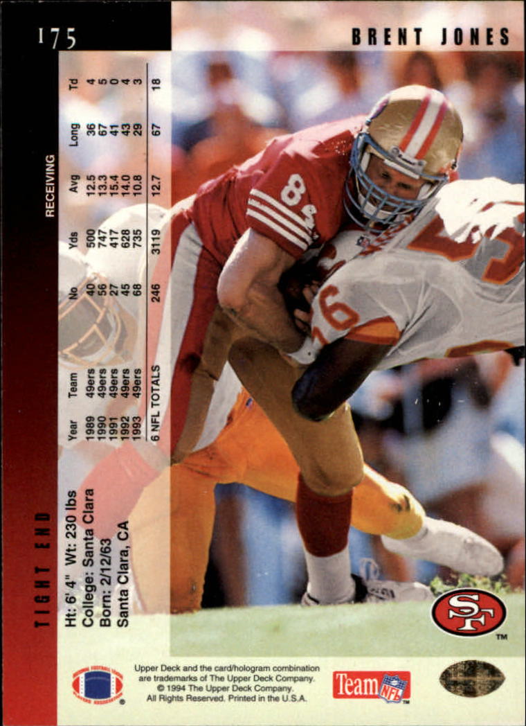 1994 Upper Deck Football "Main Set" Cards #1 to #200 Rookies and Veterans - Picture 352 of 402