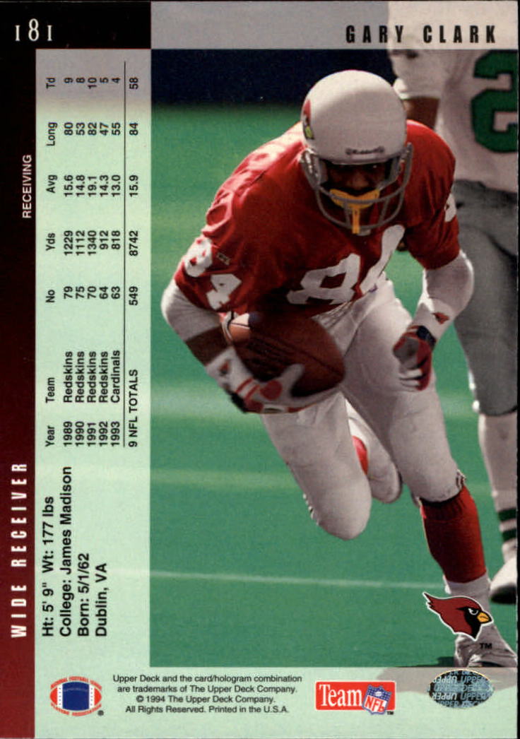 1994 Upper Deck Football "Main Set" Cards #1 to #200 Rookies and Veterans - Picture 364 of 402