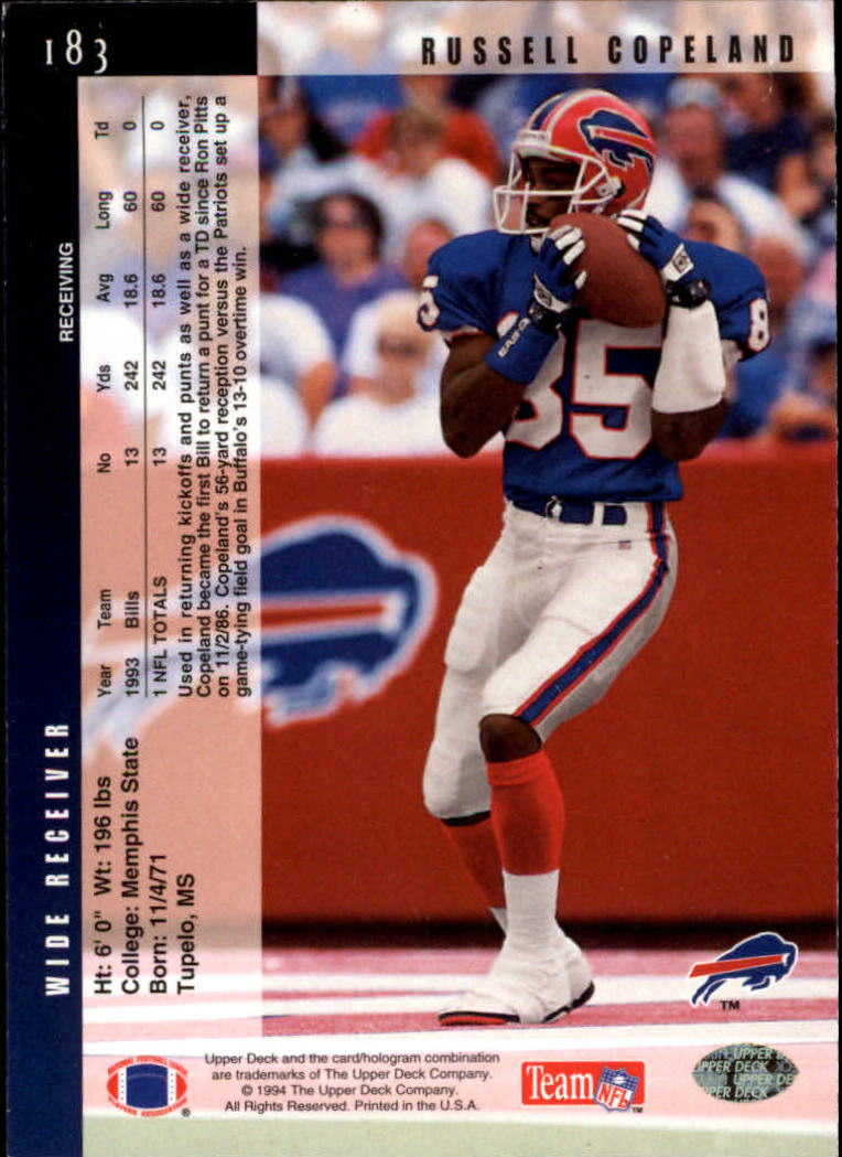 1994 Upper Deck Football "Main Set" Cards #1 to #200 Rookies and Veterans - Picture 368 of 402